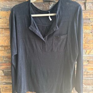 Vince Black Long Sleeve Tee with Pocket